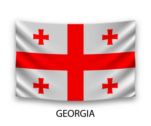 Подвешивание Шелкового Флага Грузии Векторная Иллюстрация — стоковый вектор