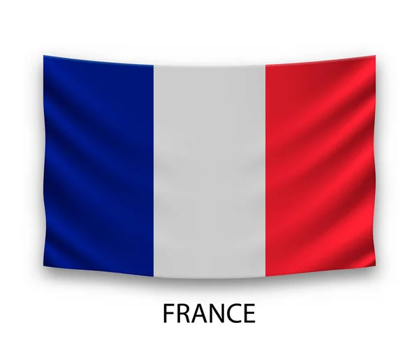 Drapeau Suspendu Soie France Illustration Vectorielle — Image vectorielle