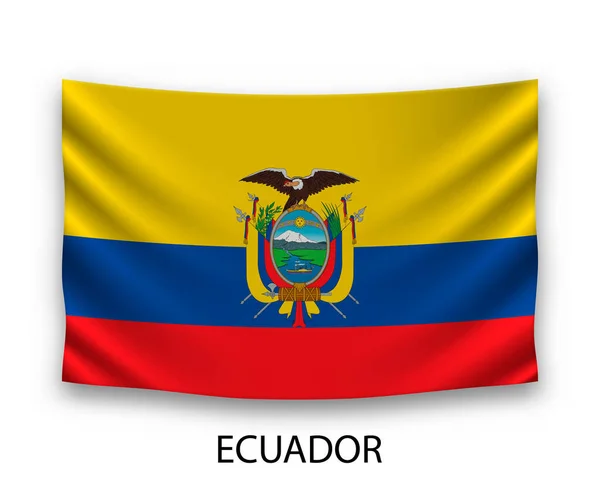 Drapeau Suspendu Soie Équateur Illustration Vectorielle — Image vectorielle