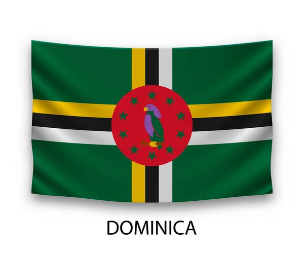 Dominika Selyem Zászlója Vektorillusztráció — Stock Vector