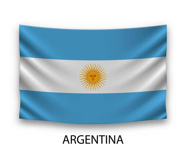 挂着阿根廷的丝绸国旗 矢量说明 — 图库矢量图片