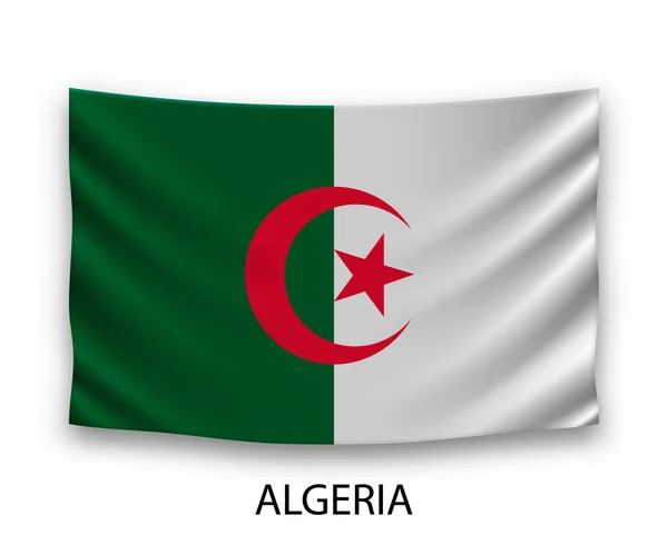 Algéria Selyem Zászlója Vektorillusztráció — Stock Vector