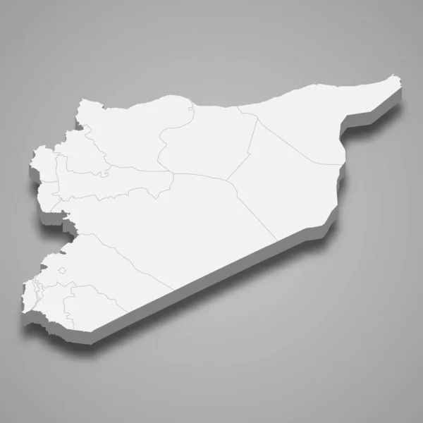 Carte Syrie Avec Les Frontières Des Régions — Image vectorielle