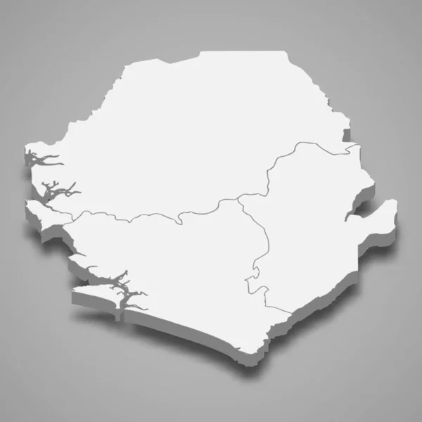 Bölge Sınırları Olan Sierra Leone Nin Haritası — Stok Vektör
