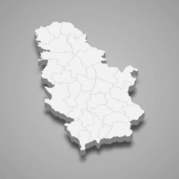 Mapa Srbska Hranicemi Regionů — Stockový vektor