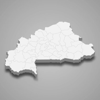 3 boyutlu Burkina Faso haritası