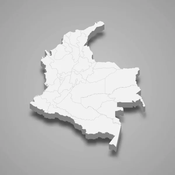 Mapa Colombia Con Fronteras Regiones — Archivo Imágenes Vectoriales