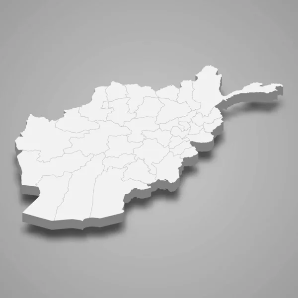 Karta Över Afghanistan Med Regiongränser — Stock vektor