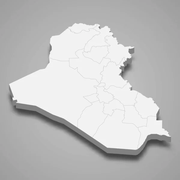 Irak Bölge Sınırlı Haritası — Stok Vektör