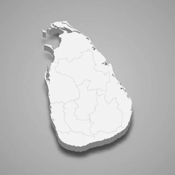 Carte Sri Lanka Avec Les Frontières Des Régions — Image vectorielle