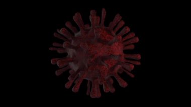 Coronavirus Blue Rotating with alpha 3d rendered looping seamless background outbreak in china rare new pathogenic infectious virus.