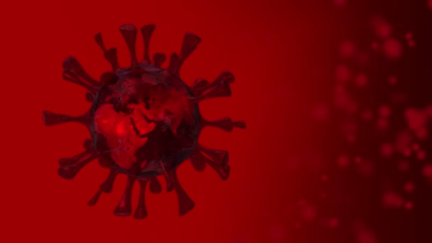 The spread of the virus on the planet. Collage from 3d virus and 3d globe. Coronavirus concept. Healthcare and medical science concept. Coronavirus SARS and Ebola flu outbreak. — Stockvideo