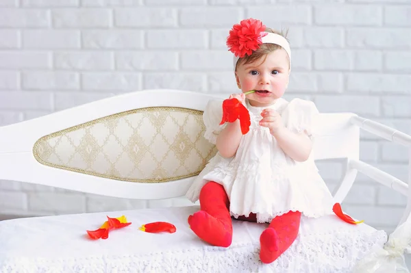 Portrait of an adorable baby girl — Stock Photo, Image