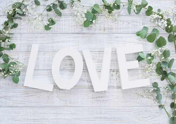 Natural floral frame with eucalyptus branches — Stock Photo, Image