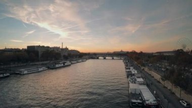 Paris Hava günbatımı Seine Nehri