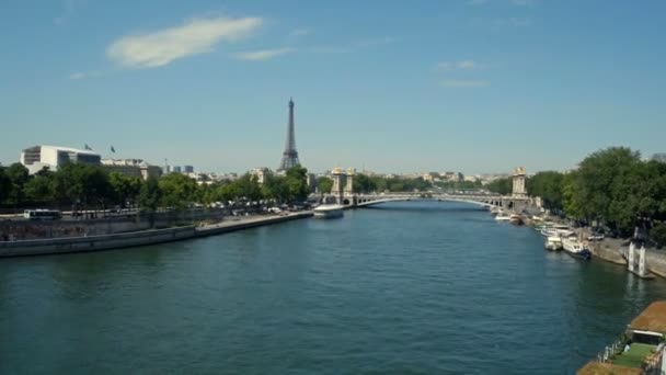 Vue Aérienne Paris France Avec Seine — Video