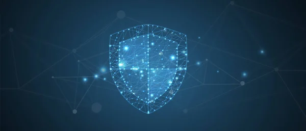 Siber Güvenlik ve bilgi veya ağ koruması. Geleceğin teknolojisi kalkan