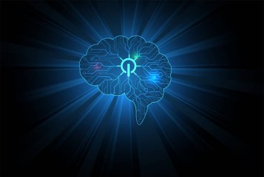 Yapay zeka. Teknoloji web arka plan. Sanal kavramı