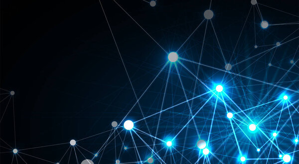 Neural network concept. Connected cells with links. High technology
