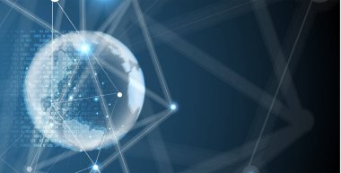 Dijital teknoloji dünya. İş sanal kavramı. Vektör backg