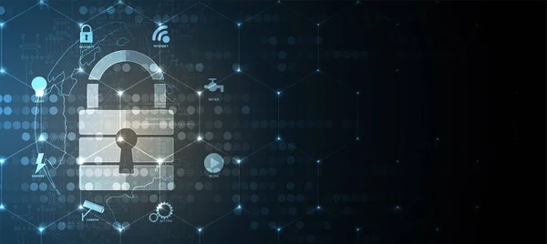 Cybersicherheit und Informations- oder Netzwerkschutz — Stockvektor