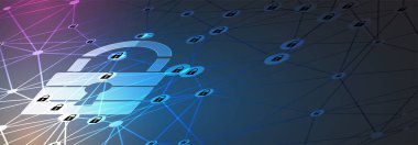 Cybersecurity ve bilgi veya ağ koruması. Gelecekteki teknoloji