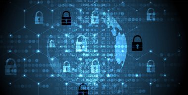 Cybersecurity ve bilgi veya ağ koruması. Gelecekteki teknoloji