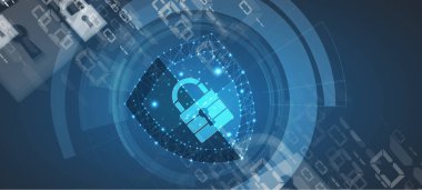 Cybersecurity ve bilgi veya ağ koruması. Gelecekteki teknoloji