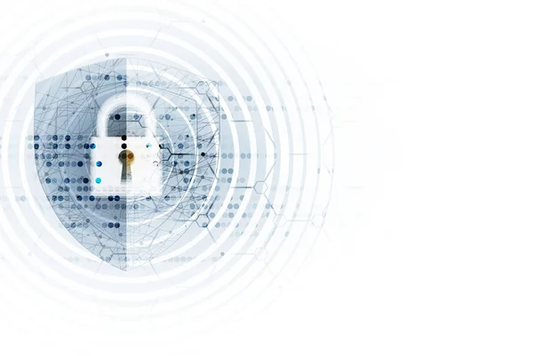 Cybersecurity ve bilgi veya ağ koruması. Gelecekteki teknoloji