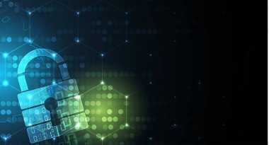 Cybersecurity ve bilgi veya ağ koruması. Gelecekteki teknoloji