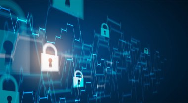 Cybersecurity ve bilgi veya ağ koruması. Gelecekteki teknoloji