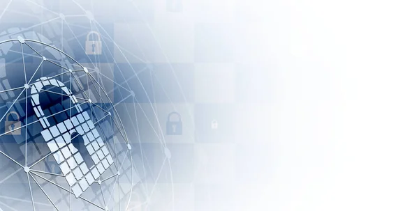 Cybersikkerhed og information eller netværksbeskyttelse. Fremtidens teknologi – Stock-vektor