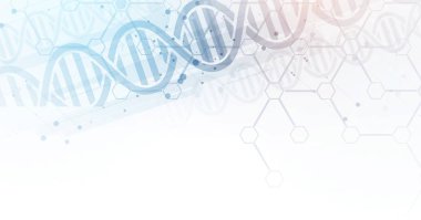 DNA ve tıbbi ve teknoloji arka plan. fütüristik molekül s