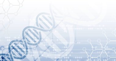 DNA ve tıbbi ve teknoloji arka plan. fütüristik molekül s