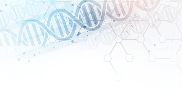 DNA ve tıbbi ve teknoloji arka plan. fütüristik molekül s — Stok Vektör