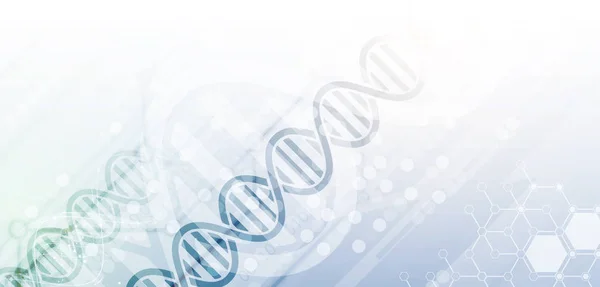 DNA e conoscenze mediche e tecnologiche. molecola futuristica s — Vettoriale Stock
