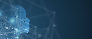 Yapay zeka. Teknoloji web arka plan. Sanal konsantrasyon