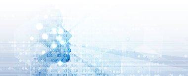 Yapay zeka. Teknoloji web arka plan. Sanal konsantrasyon