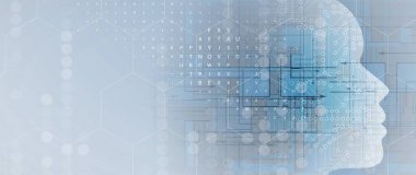 Yapay zeka. Teknoloji web arka plan. Sanal konsantrasyon