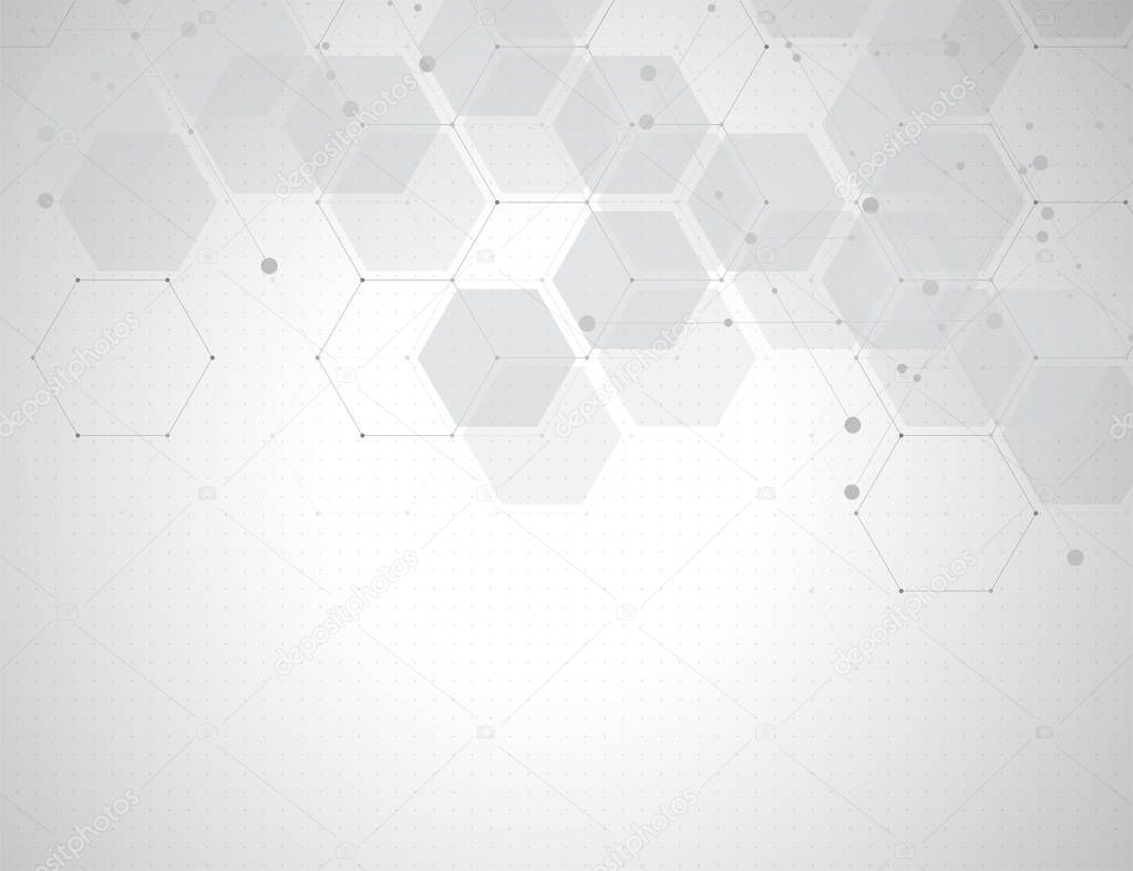 Abstract hexagon background. Technology polygonal design. Digita
