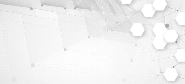 Fond hexagonal abstrait. Technologie conception polygonale. Digita — Image vectorielle