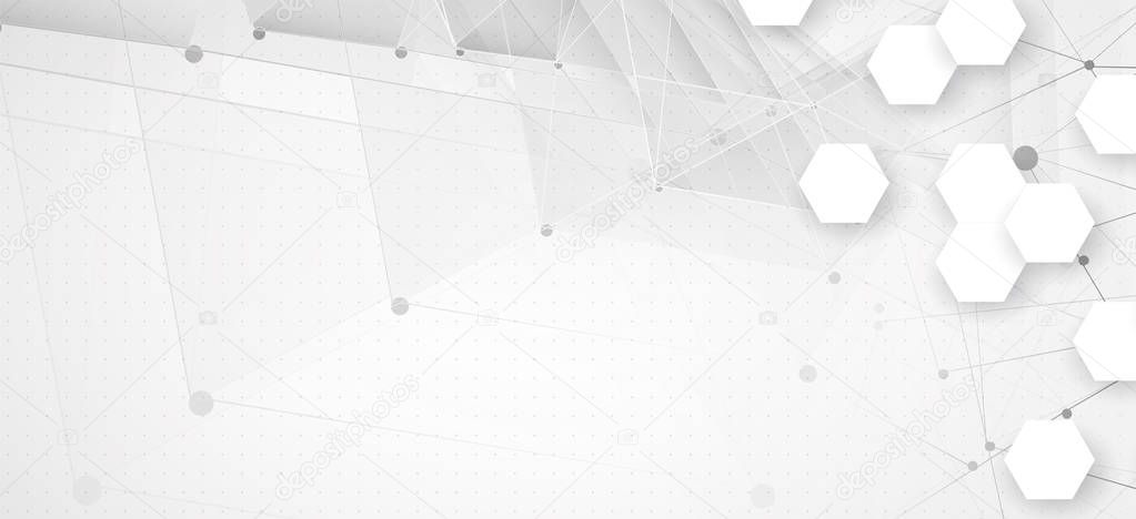 Abstract hexagon background. Technology polygonal design. Digita