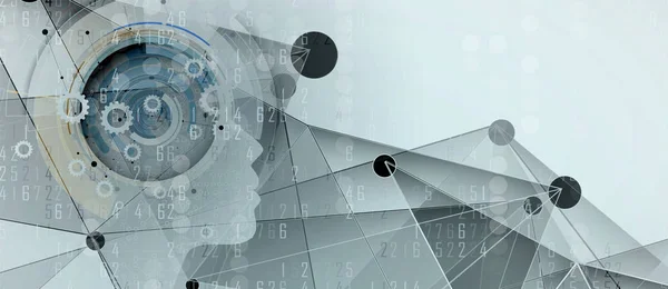 Künstliche Intelligenz. Technologie Web-Hintergrund. virtuelle Welt — Stockvektor