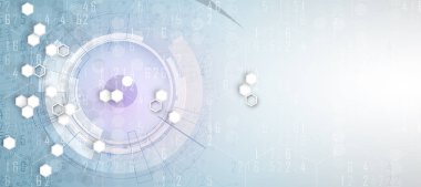 Soyut altıgen arka plan. Teknoloji poligonal tasarımı. Digita