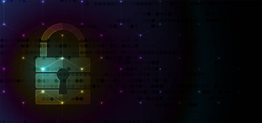 Teknoloji güvenlik kavramı. Modern güvenlik dijital arka plan