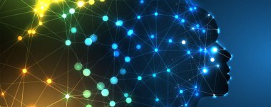 Soyut yapay zeka. Teknoloji web arka plan. Sanal kavramı