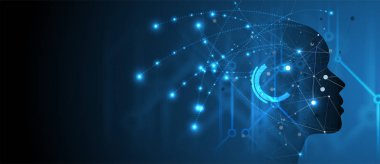 Soyut yapay zeka. Teknoloji web arka plan. Sanal kavramı