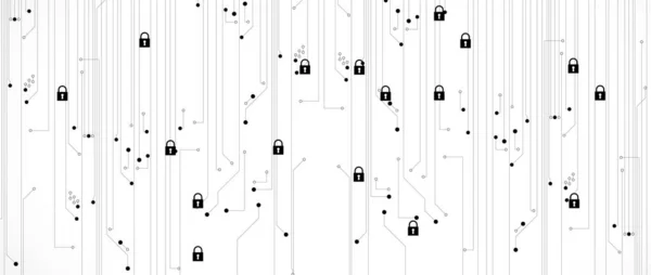 Cybersecurity και πληροφορίες ή προστασία δικτύου. Μελλοντική τεχνολογία κυβερνοχώρου — Διανυσματικό Αρχείο
