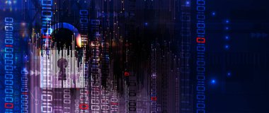 Cybersecurity ve bilgi veya ağ koruması. Gelecekteki teknoloji