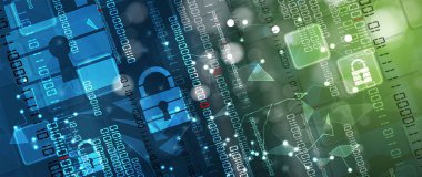 Cybersecurity ve bilgi veya ağ koruması. Gelecekteki teknoloji